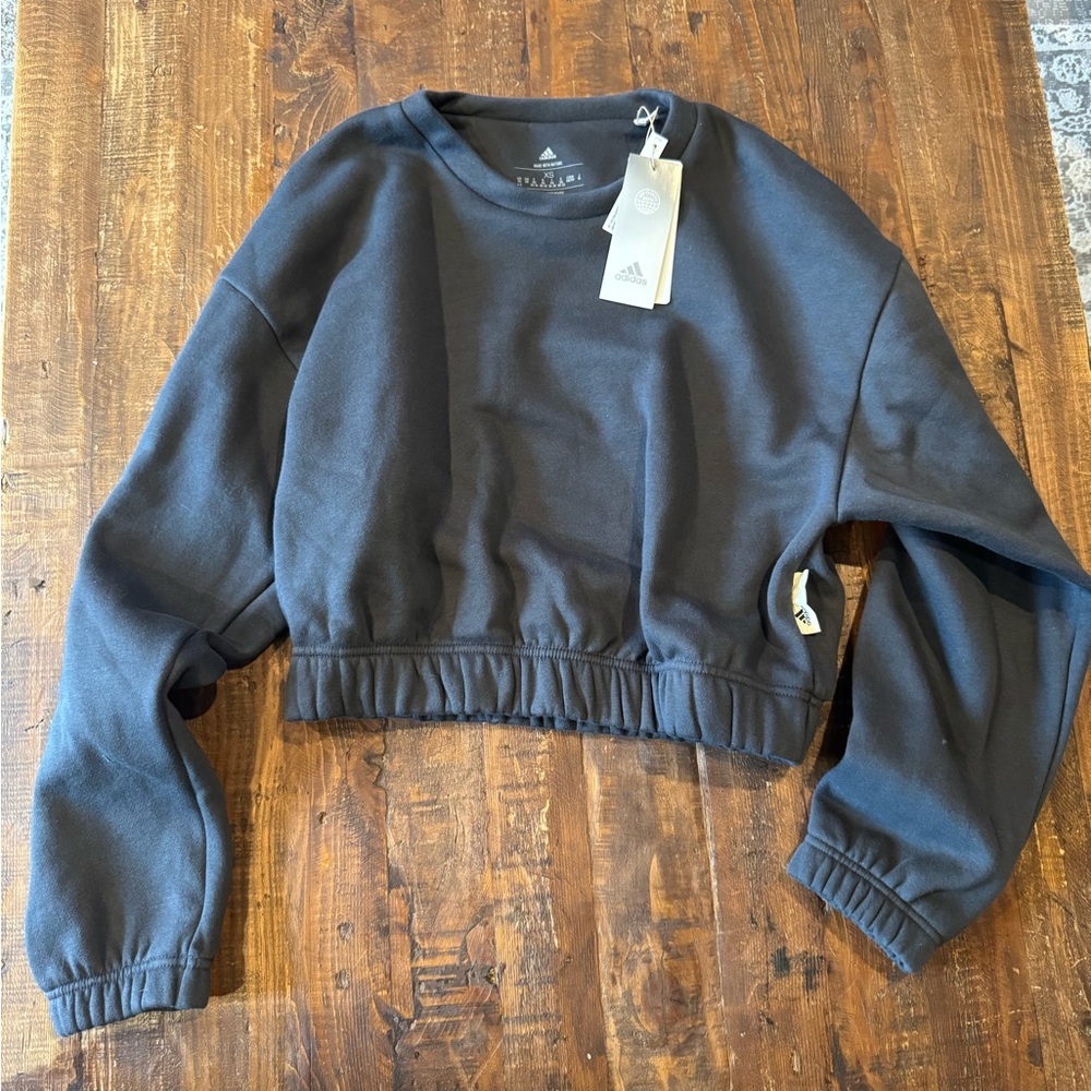Adidas Women's Charcoal Crew Neck Sweater